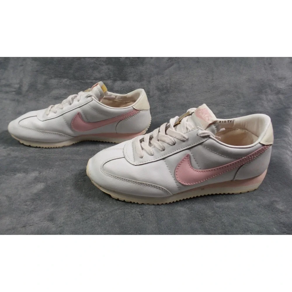 Vintage Nike Shoes Womens Size 9 White Pink‎ Cortez Sneakers Leather Y2K